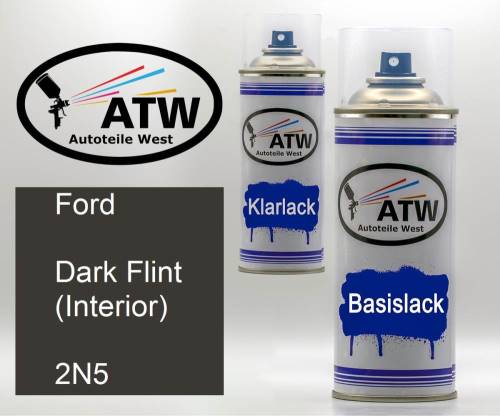 Ford, Dark Flint (Interior), 2N5: 400ml Sprühdose + 400ml Klarlack - Set, von ATW Autoteile West.